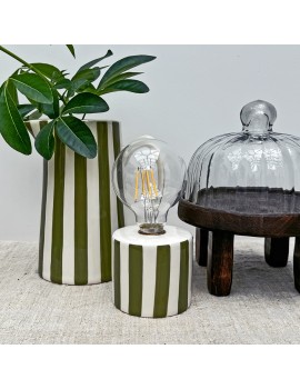Lampe mini rayures kaki