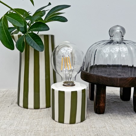 Lampe mini rayures kaki