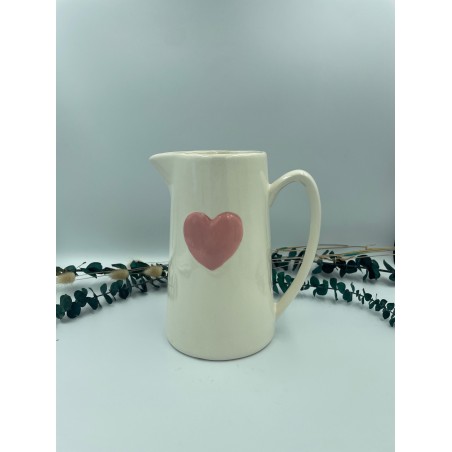 Pichet coeur rose