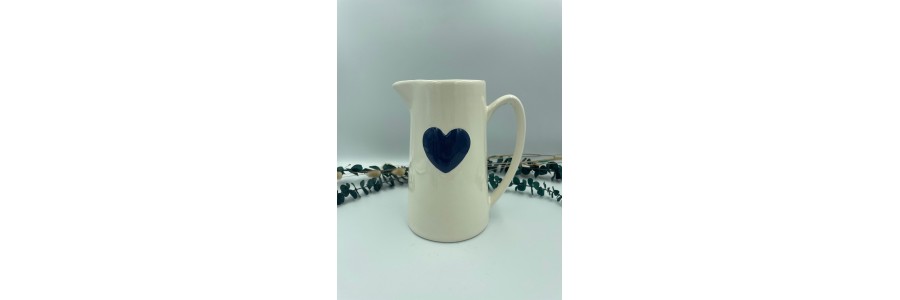 Pichet coeur bleu