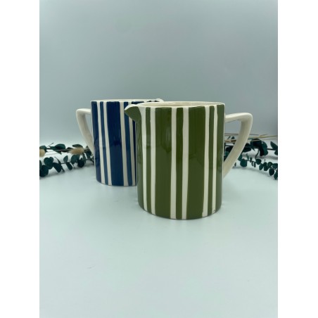 Mini pichet à rayures bleu