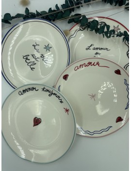Assiettes à dessert AMOUR