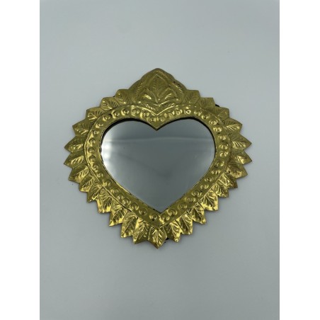 Miroir coeur martelé