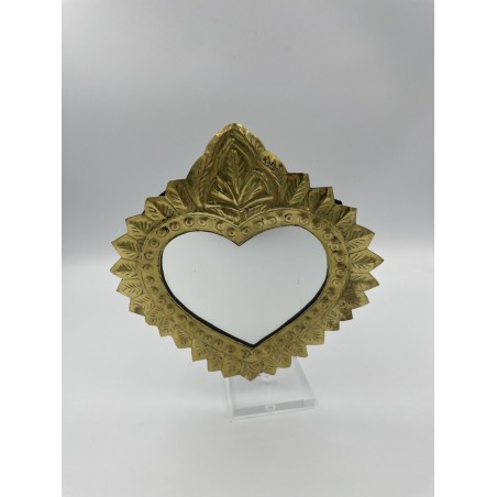 Miroir coeur martelé