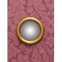 Miroir convexe bombé doré