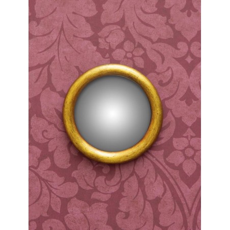 Miroir convexe bombé doré