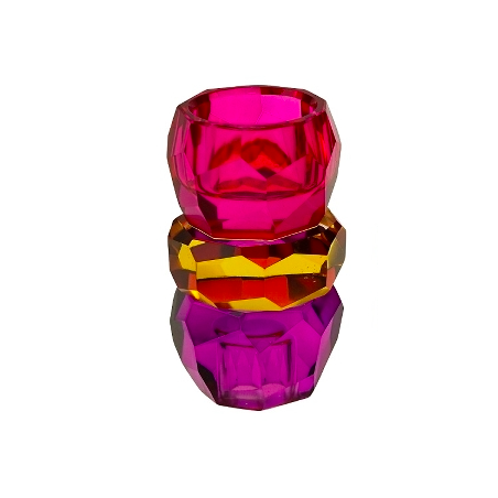 Bougeoir crystal rouge