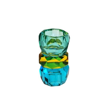 Bougeoir crystal turquoise