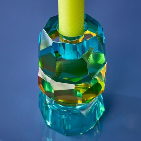 Bougeoir crystal turquoise